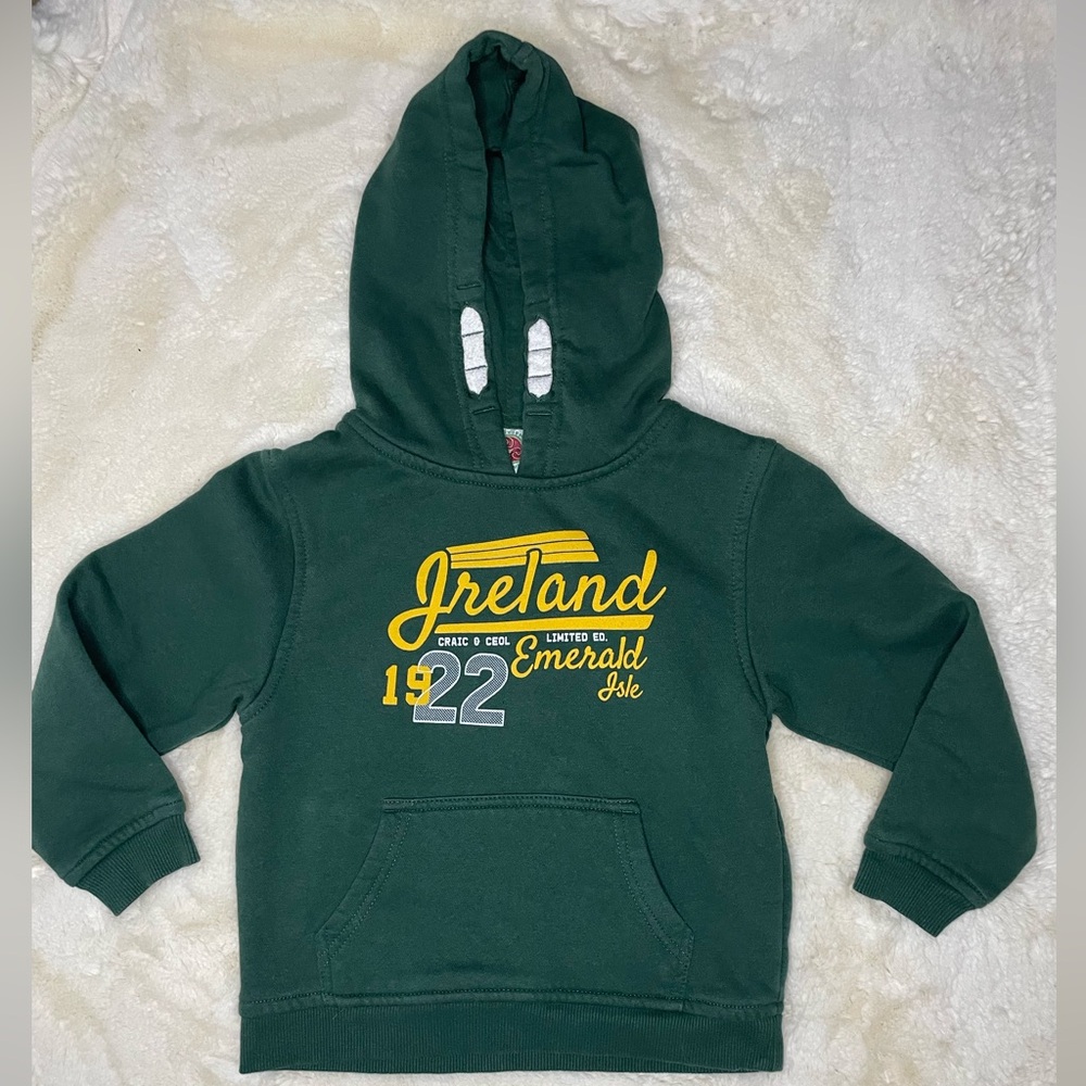 Traditional Craftwear Green Ireland Hoodie- Kids 5/6